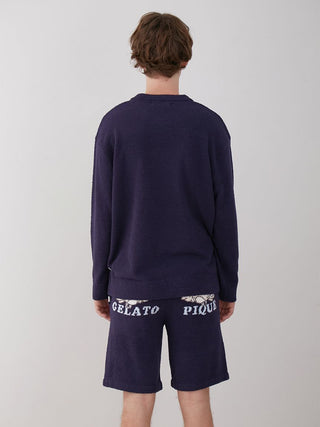 KOUSUKE SHIMIZU Men's Air Moco Pullover Sweater in navy, Men's Pullover Sweaters at Gelato Pique USA.