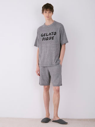 Men's Melange Knit Shirt by Gelato Pique, featuring a heathered texture and logo design, offers a stylish and comfortable fit.