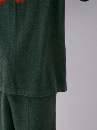 Men's Smoothie Cherry Fleece Shirt with embroidered cherry design in dark green; ultra-soft fabric for casual comfort by Gelato Pique.