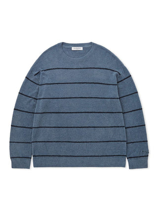 Blue striped men's Hot Smoothie pullover sweater from Gelato Pique, featuring cozy and breathable fabric.