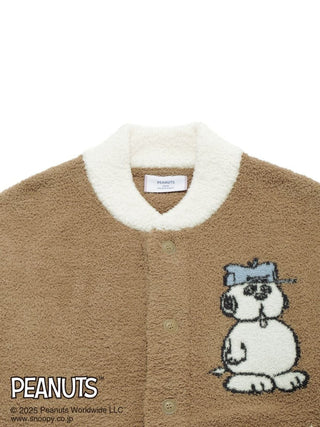 PEANUTS mens Olaf Babymoco button-up cardigan featuring Olaf design, in ultra-soft fluffy fabric, cozy and stylish fashion.