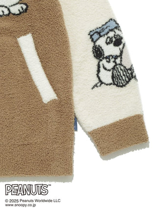 PEANUTS mens Olaf Babymoco button-up cardigan sleeve with Olaf design in fluffy Babymoco fabric by Gelato Pique, cozy and stylish