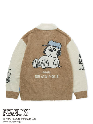 Olaf Babymoco Cardigan featuring PEANUTS design by Gelato Pique, soft texture, back view showing Olaf character patchwork.