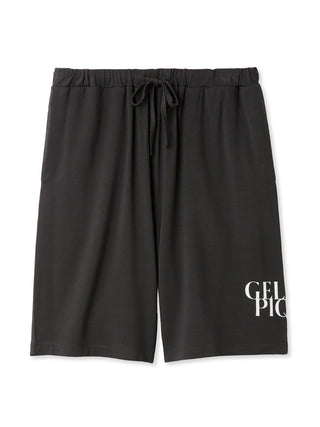 Men's black COOL Rayon comfy lounge shorts with drawstring waist, perfect for stylish and comfortable loungewear.