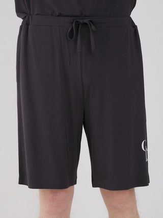 Men's COOL Rayon Comfy Lounge Shorts in black, showcasing lightweight fabric and stylish design for ultimate comfort and durability.