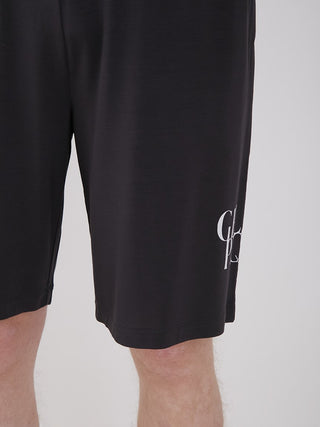 Men's COOL Rayon Comfy Lounge Shorts in black, featuring lightweight and stylish design for ultimate comfort.