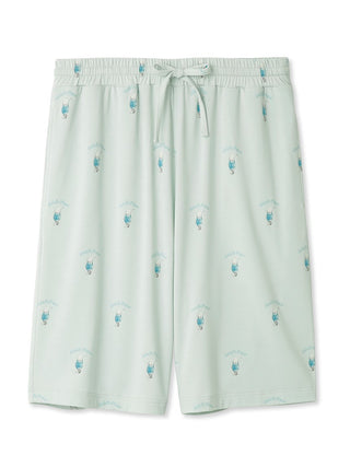 Vibrant lime men's lounge shorts with cream soda pattern by Gelato Pique, featuring unique jade-infused fabric for ultimate comfort.