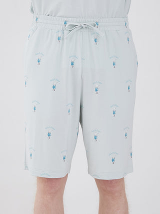Men's Cream Soda Lounge Shorts by Gelato Pique with refreshing soda pattern and jade-infused fabric for comfort, in light blue.