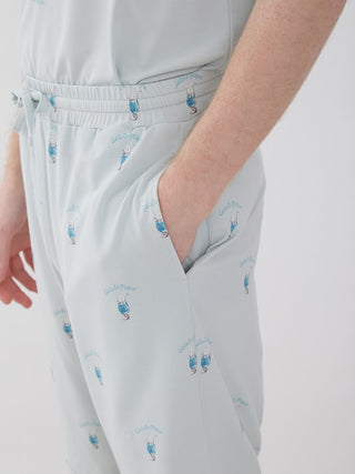 Men's Cream Soda Lounge Shorts in light blue with cream soda pattern by Gelato Pique, featuring elastic waist and comfortable fit.