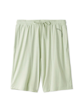 Men's rayon lounge shorts with logo motif, soft green, by Gelato Pique. Soft and lightweight fabric for comfort and casual wear.