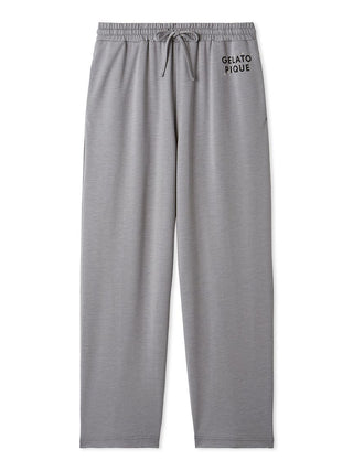 Gray men's lounge pants with Gelato Pique logo, featuring inlay star design for comfort and style.