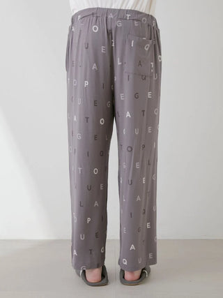 Men's rayon logo motif lounge pants by Gelato Pique USA, premium loungewear, stylish design, contact cooling sleepwear.