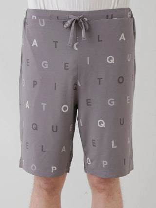 Gelato Pique USA premium loungewear, men's rayon shorts with logo motif, stylish and cooling, perfect for sleepwear comfort.