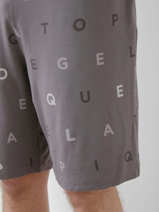 Premium Gelato Pique USA rayon logo motif men's lounge shorts, stylish cooling loungewear with brand pattern, perfect for sleepwear.