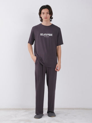 Men's Rayon Logo Sleepwear T-shirt in dark grey, showcasing comfortable and sustainable fabric.
