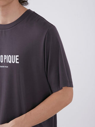 MEN'S Rayon Logo T-Shirt in dark color, featuring sustainable, eco-friendly material for comfortable sleepwear.