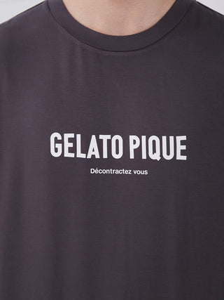 "Men's Rayon Logo Sleepwear T-Shirt in black with 'Gelato Pique' print, featuring eco-friendly and smooth rayon fabric."