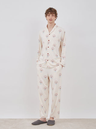 Snow Globe Bear Pattern Sleep Shirt with long sleeves, featuring whimsical teddy bear design for ultimate slumberous serenity.