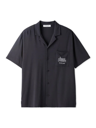 COOL MEN'S Rayon Logo Pajama Sleep Shirt in dark hue, luxury loungewear from Gelato Pique USA.
