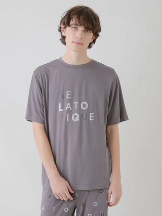 Gelato Pique USA men's rayon logo motif T-shirt, premium loungewear and sleepwear, featuring soft touch and calm color design.