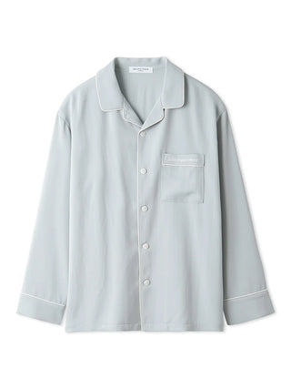 Men's satin shirt by Gelato Pique with button-down design, notch collar, front chest pocket, and luxurious feel.