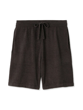Men's Schnauzer Jacquard Lounge Shorts by Gelato Pique, brown, featuring a drawstring waist, soft knit fabric for luxury loungewear.
