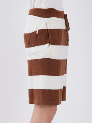 Men's Smoothie Light 2-Striped Loungewear Shorts in autumn hues with pocket detail, side view