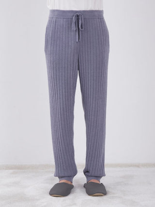 Temperature Controlled Ribbed Knit Mens Lounge Pants in Blue, Men's Loungewear Lounge Pants at Gelato Pique USA