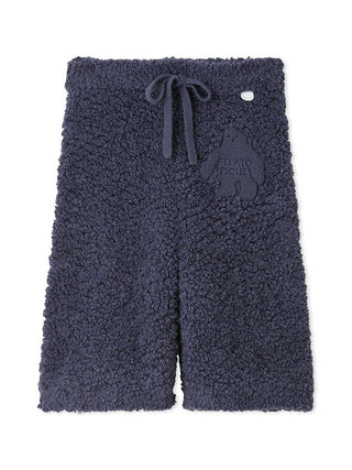 Cozy navy blue PIQUE MONSTER men's lounge shorts with playful bear design, ideal for at-home relaxation by Gelato Pique.