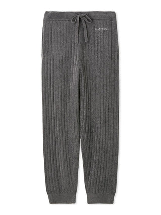 Smoothie Knit Ribbed Lounge Pants with cuffed ankles and adjustable waistband, in dark grey color, offering a cozy and stylish fit.