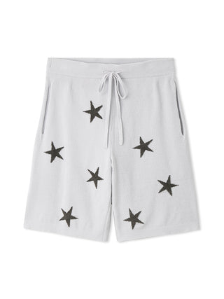 Men's Air Mocostar Jacquard Lounge Shorts with star pattern, soft Air Moco fabric, ideal for stylish and comfortable relaxation.