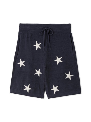 Alt Tag: Men's Air Mocostar Jacquard Lounge Shorts with star pattern, made of Air Moco fabric for ultimate comfort and style.