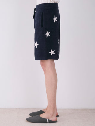 Men's Air Mocostar Jacquard Lounge Shorts with star pattern in navy, showcasing comfort and style for relaxation.