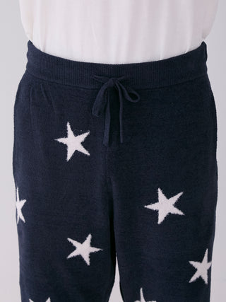 Men's Air Mocostar Jacquard Lounge Shorts with star pattern and drawstring waist, featuring soft Air Moco fabric. Ideal for relaxation.