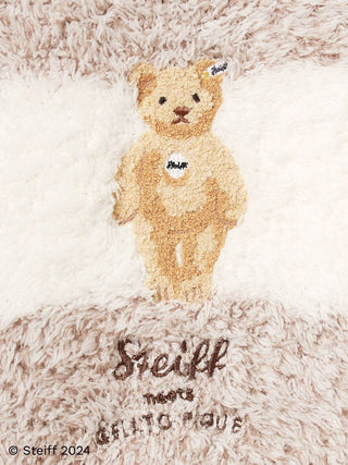 Steiff men’s Gelato 2 Border pajama pants fuzzy fabric with bear design, showcasing cozy and stylish texture.