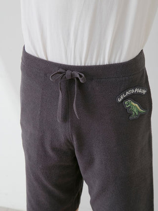 Gelato Pique USA Air Moco Dinosaur Jacquard Lounge Shorts in black, featuring premium loungewear design for casual comfort.