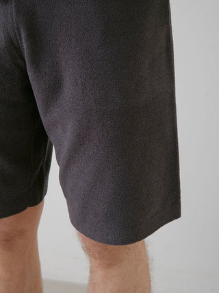 Close-up of Gelato Pique USA men's Air Moco Dinosaur Jacquard Lounge Shorts showcasing premium loungewear fabric.