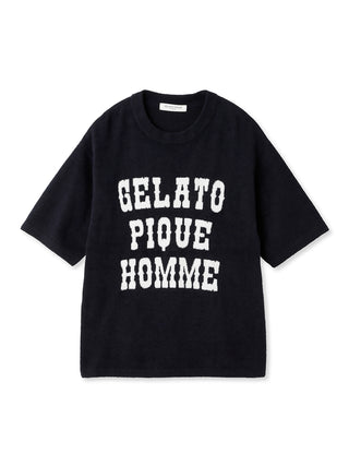 Men's Gelato Pique Homme black pullover with smooth fabric and bold white logo.