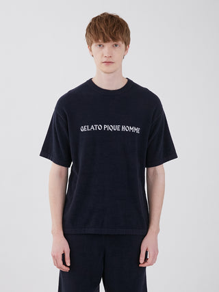 Men's Smoothie Light Short Sleeve Sweatshirt in black, featuring Gelato Pique logo, offering luxurious comfort and smooth style.