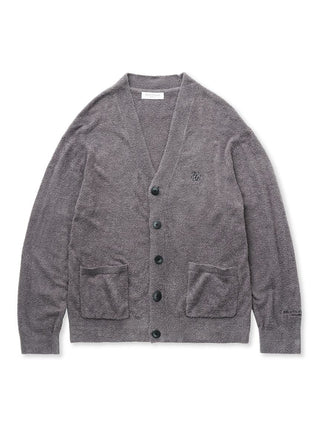 Smoothie Cardigan by Gelato Pique with side pockets, made from soft, washable fabric in a charcoal gray color, front button closure.