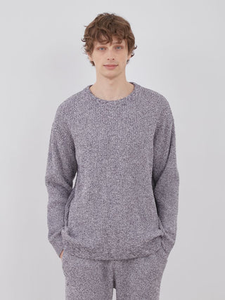 Men's Melange Hot Moco Pullover in grey tones showcasing heathered effect and ultra-soft texture for timeless comfort.