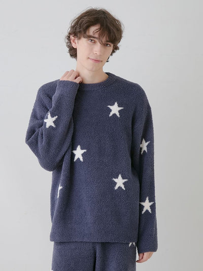 Mens Powder Star Jacquard Pullover Sweater gelato pique
