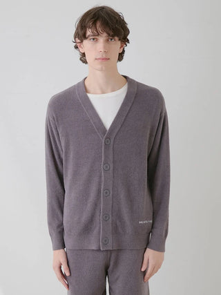 Man wearing Smoothie Lite Mens Button Up Cardigan by Gelato Pique USA, premium loungewear and sleepwear, in simple, calm color.