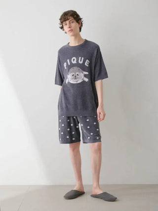 Men's Seal Jacquard Lounge Pullover & Shorts Set