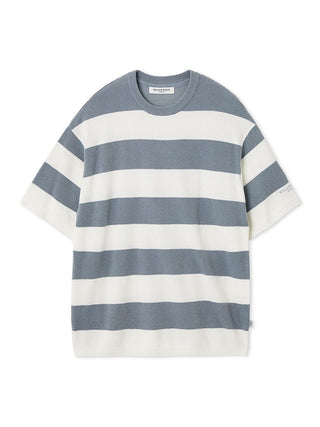 Gelato Pique USA Mens Smoothie Lite 2BD Pullover, premium loungewear and sleepwear, featuring thin knit two-color border design.