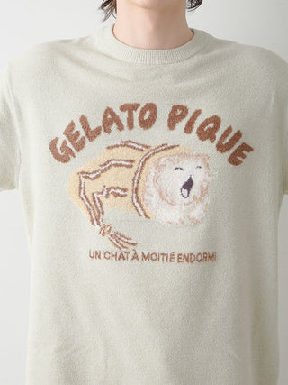 Mens Sleeping Cat Jacquard Pullover