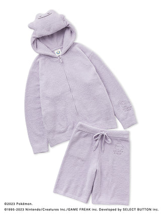 Men's Ditto hoodie and shorts set in light purple from Pokémon Sleep collection.