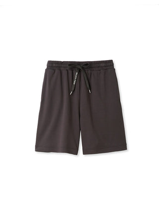 Gelato Pique USA Unisex Big Logo Lounge Shorts with logo waist strap, knee-length, comfortable fit, stylish black design