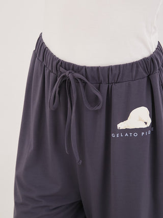 Cool Polar Bear Unisex Comfy Lounge Shorts by Gelato Pique with polar bear design, featuring jade-infused fabric for ultimate relaxation.