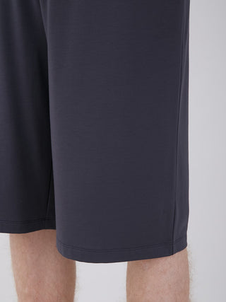Cool Polar Bear Unisex Comfy Lounge Shorts in dark color, featuring jade-infused fabric for summer relaxation.